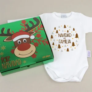Babidu Body Navideño Navidad es Familia con cajita de regalo