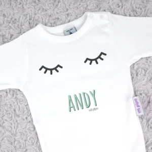 Babidu Body Personalizado Nombre + Pestañas Menta