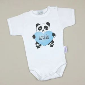 Babidu Body Personalizado Panda Corazón Azul
