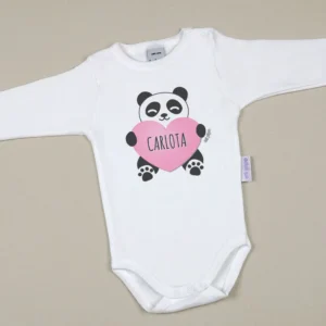 Babidu Body Personalizado Panda Corazón Rosa