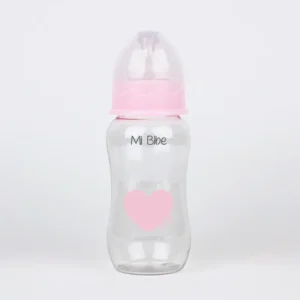 Biberón Corazón Rosa 300 ml (PERSONALIZADO EN LA ROSCA)