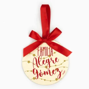 Bola Navidad MADERA Guirnalda Estrellas, Familia personalizada