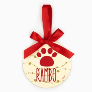 Bola Navidad MADERA Guirnalda Estrellas, Huella personalizada