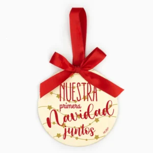 Bola Navidad MADERA Guirnalda Estrellas, Nuestra primera Navidad Juntos