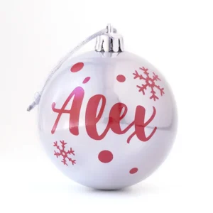 Bola Navidad Plata Perla personalizada