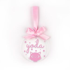Bola Navidad METACRILATO Personalizada Gato, elige color