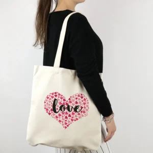 Bolso algodón orgánico Corazón corazones Love