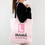 Bolso algodón orgánico Mamá en prácticas rosa