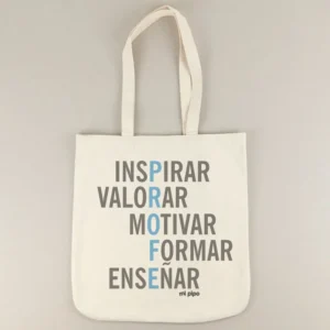 Bolso de Algodón orgánico Profe Adjetivos Azul
