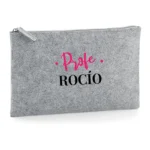 Bolso de Mano fieltro Gris Profe + Nombre personalizado bordados