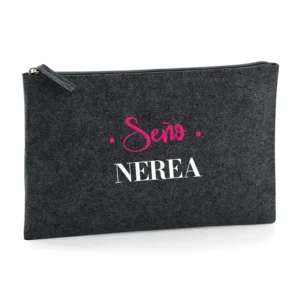Bolso de Mano Shopper fieltro Antracita Profe + Nombre personalizado bordados
