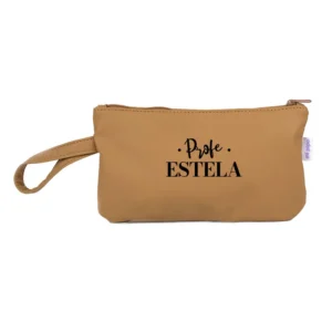 Bolso de Mano Shopper polipiel Camello Profe/Seño + Nombre personalizado