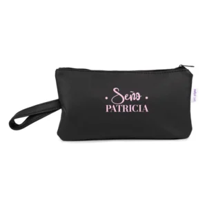 Bolso de Mano Shopper polipiel Negro Profe/Seño + nombre personalizado