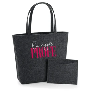 Bolso Shopper fieltro Antracita El/La mejor + profesión