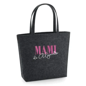 Bolso Shopper fieltro Antracita Mami de + Nombre