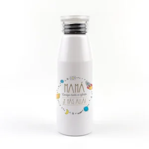 Botella Aluminio divertida Mamá contigo hasta el infinito y más allá