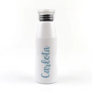 Botella Aluminio personalizada Caligrafía Azul