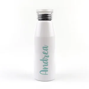 Botella Aluminio personalizada Caligrafía Menta