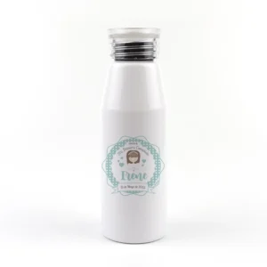 Botella Aluminio personalizada Comunión Menta Niña
