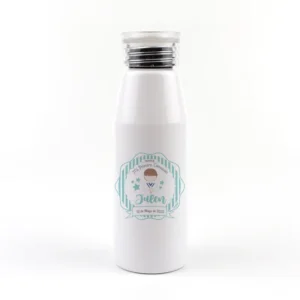 Botella Aluminio personalizada Comunión Menta Niño
