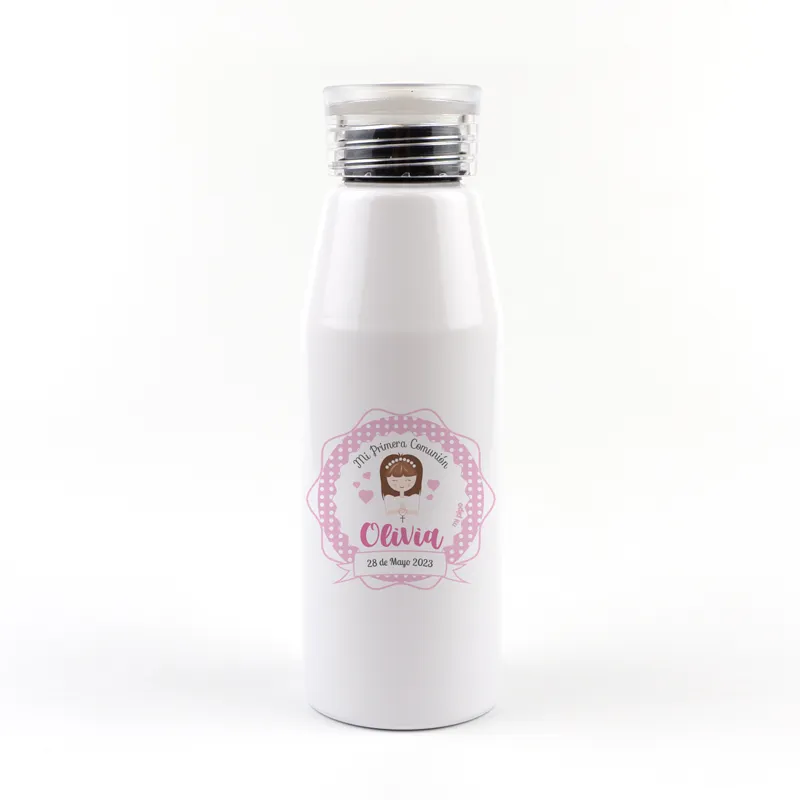 Botella Aluminio personalizada Comunión Niña Botella Aluminio personalizada Comunión Niña