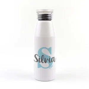 Botella Aluminio personalizada Inicial Azul