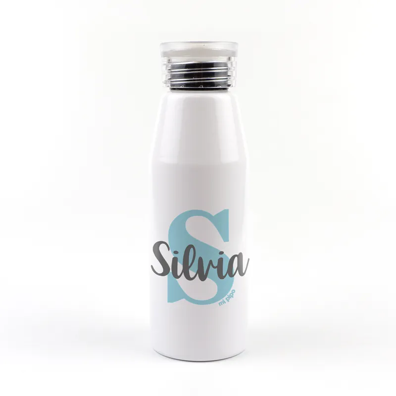 Botella Aluminio personalizada Inicial Azul Botella Aluminio personalizada Inicial Azul