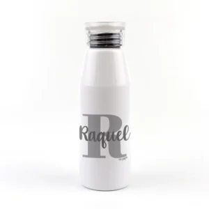 Botella Aluminio personalizada Inicial Gris