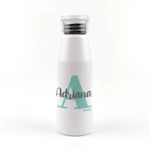 Botella Aluminio personalizada Inicial Menta