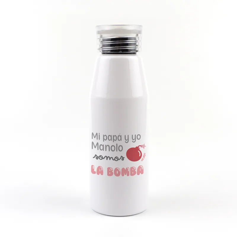 Botella Aluminio personalizada Mi Papá (Nombre) y yo somos la Bomba Botella Aluminio personalizada Mi Papá (Nombre) y yo somos la Bomba