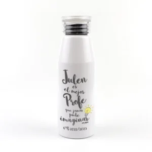 Botella Aluminio personalizada (Nombre) eres el mejor PROFE que jamás pude imaginar