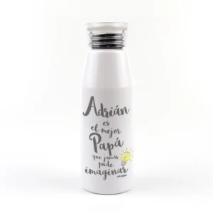 Botella Aluminio personalizada (Nombre) es el mejor Papá que jamás pude imaginar