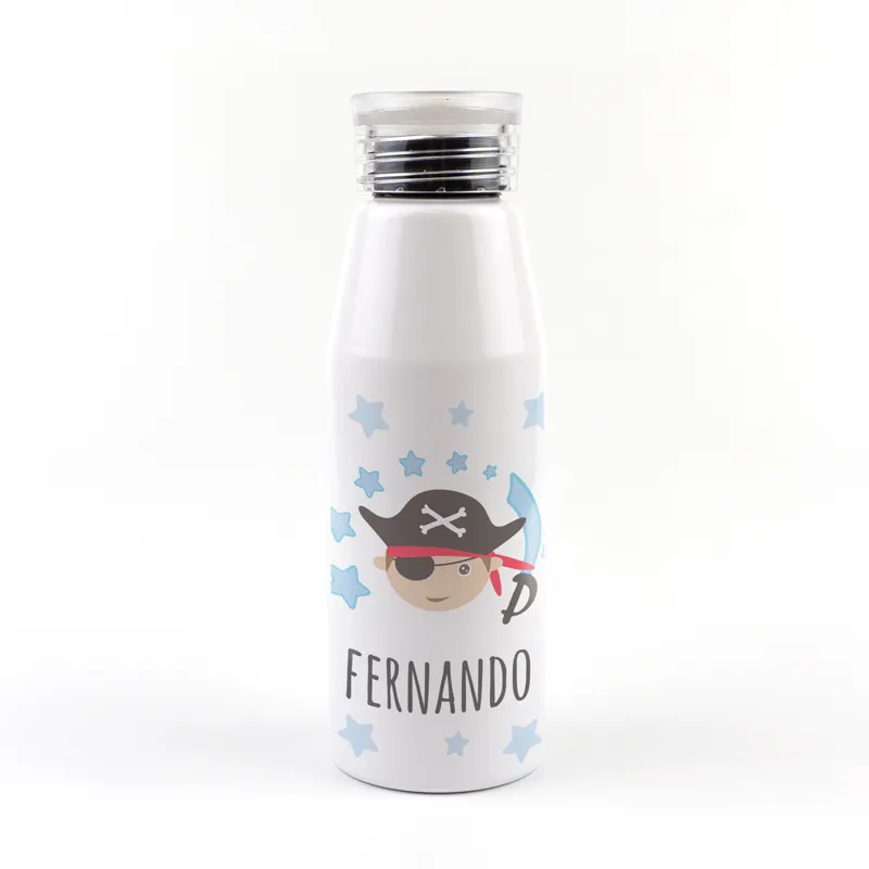 Botella Aluminio Pirata 500ml Personalizada Botella Aluminio Pirata 500ml Personalizada