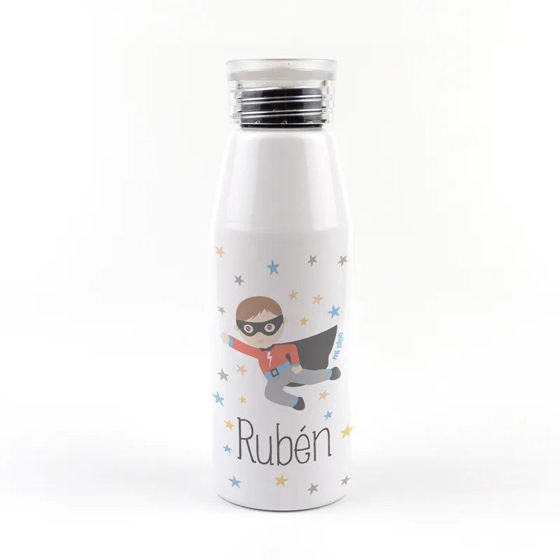 Botella Aluminio Superhéroe 500ml Personalizada Botella Aluminio Superhéroe 500ml Personalizada