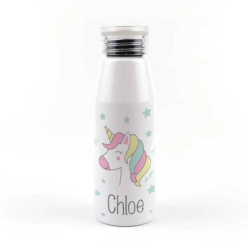Botella Aluminio Unicornio 500ml Personalizada Botella Aluminio Unicornio 500ml Personalizada