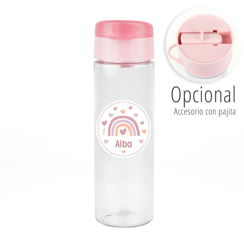 Botella Arcoíris Blush Rosa 600ml personalizada Botella Arcoíris Blush Rosa 600ml personalizada