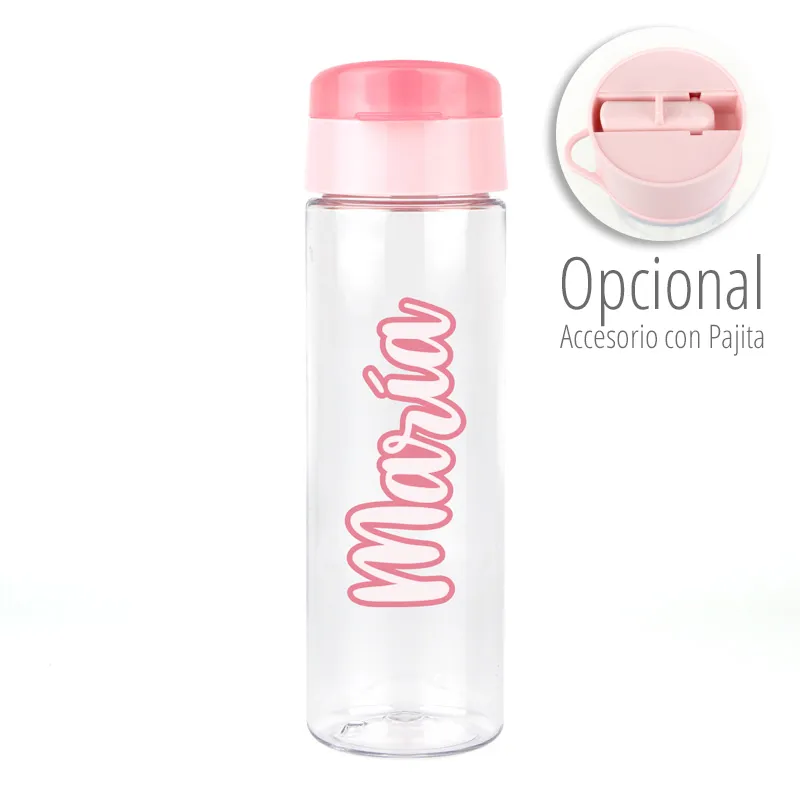 Botella Caligrafía Rosa 600 ml personalizada Botella Caligrafía Rosa 600 ml personalizada