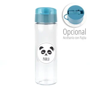 Botella Panda Azul 600ml personalizada