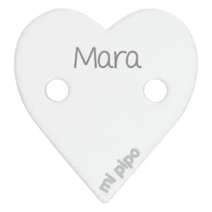 Broche Pinza Corazón Blanco Personalizado