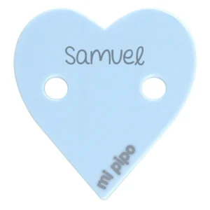 Broche Pinza Corazón Celeste Personalizado