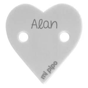 Broche Pinza Corazón Gris Personalizado