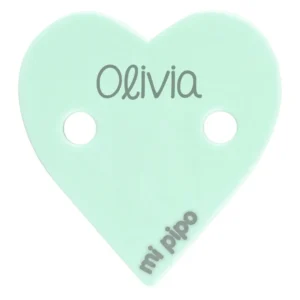 Broche Pinza Corazón Verde Mint Personalizado
