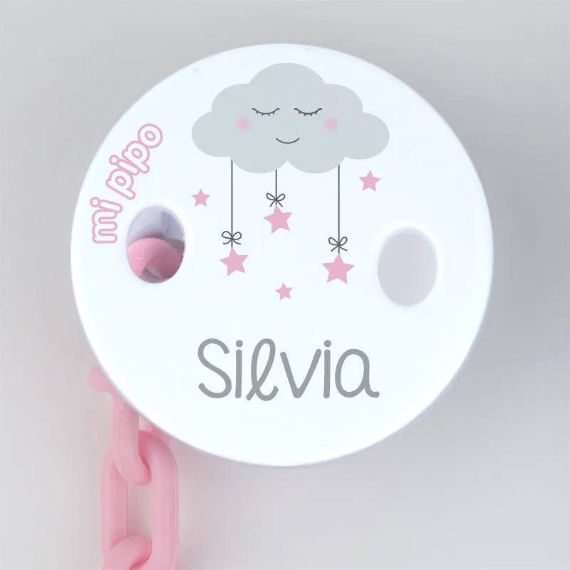 Broche Pinza Deco Nube Rosa Personalizado Broche Pinza Deco Nube Rosa Personalizado