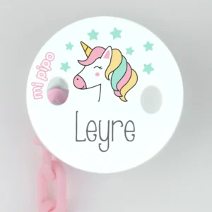 Broche Pinza Deco Unicornio Rosa Personalizado