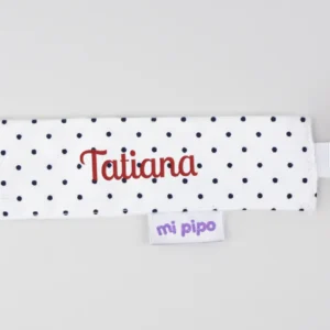 Broche Pinza Madera Textil Topitos Corazón Rojo Personalizado