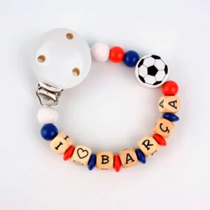 Cadenita de madera balón fútbol I love Barça