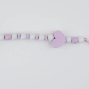 Cadenita de Madera Corazón Rosa