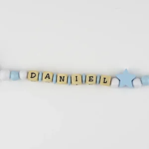 Cadenita de madera personalizada estrella azul