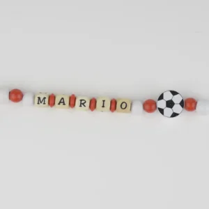 Cadenita de madera personalizada fútbol Roji-blanca