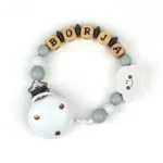 Cadenita de madera personalizada nube gris